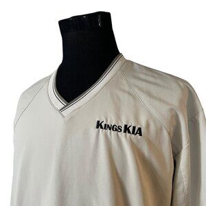 Nike Golf Men's Beige Long Sleeve V-Neck Pullover Jacket Large Kings Kia